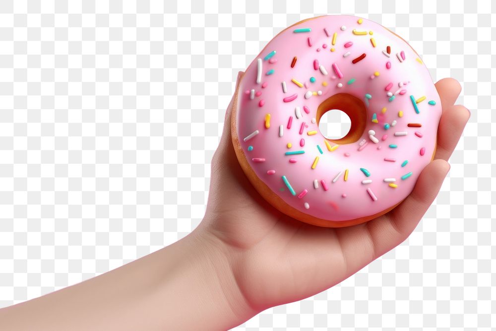 PNG Donut donut holding food. AI generated Image by rawpixel.