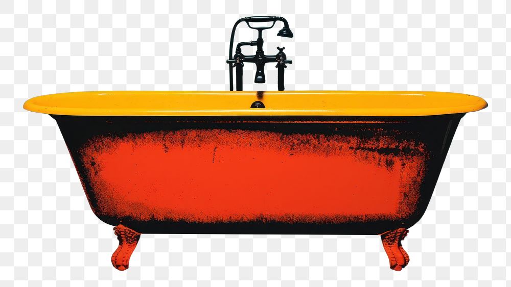 PNG Silkscreen of a modern bathtub red architecture bathroom