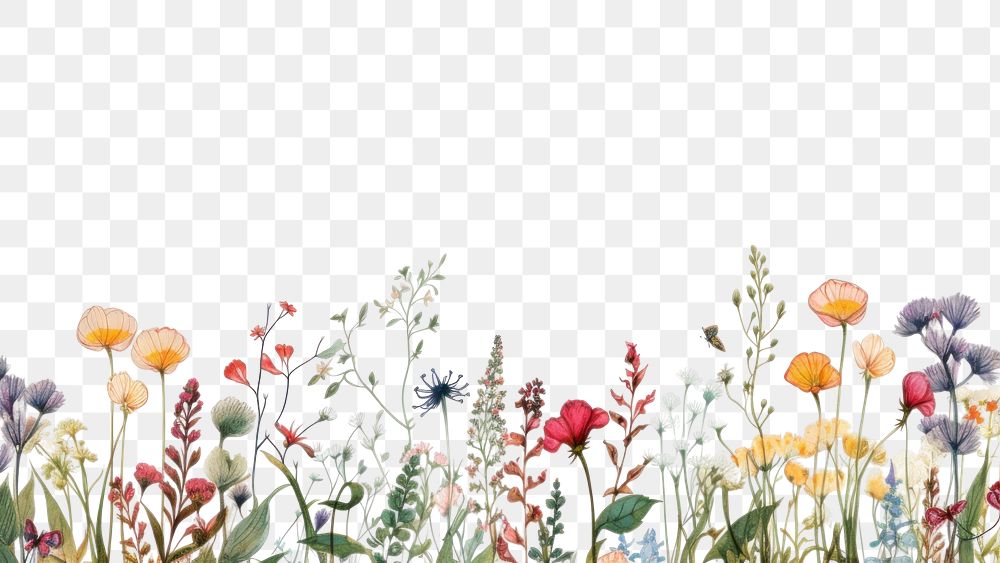 PNG Wildflower backgrounds outdoors pattern. AI generated Image by rawpixel.