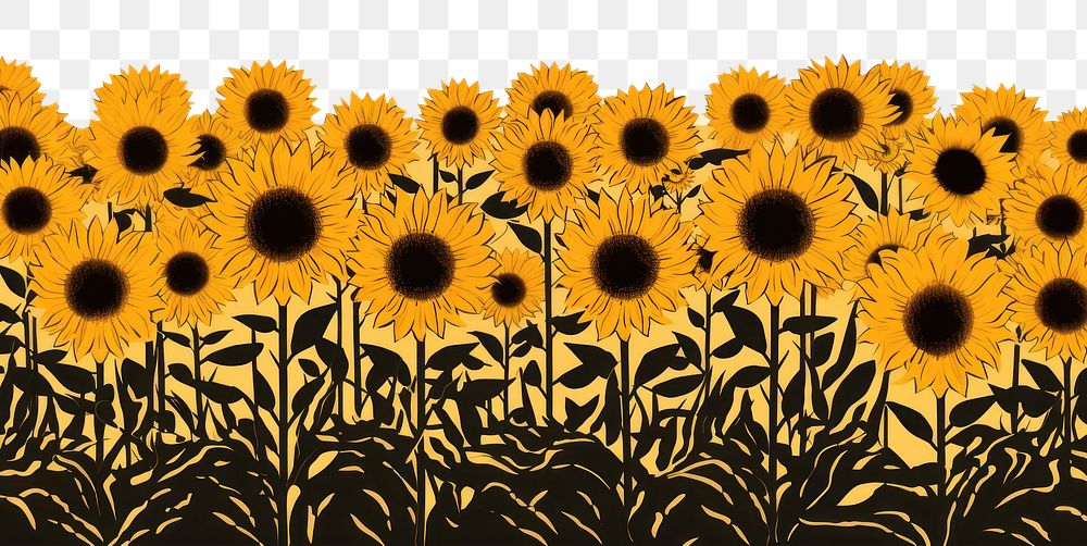 PNG Minimal sunflower field backgrounds plant inflorescence. AI generated Image by rawpixel.