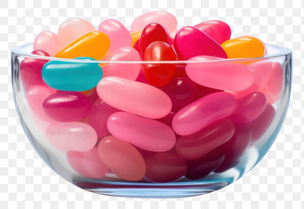 PNG Jelly beans bowl confectionery dessert. AI generated Image by rawpixel.