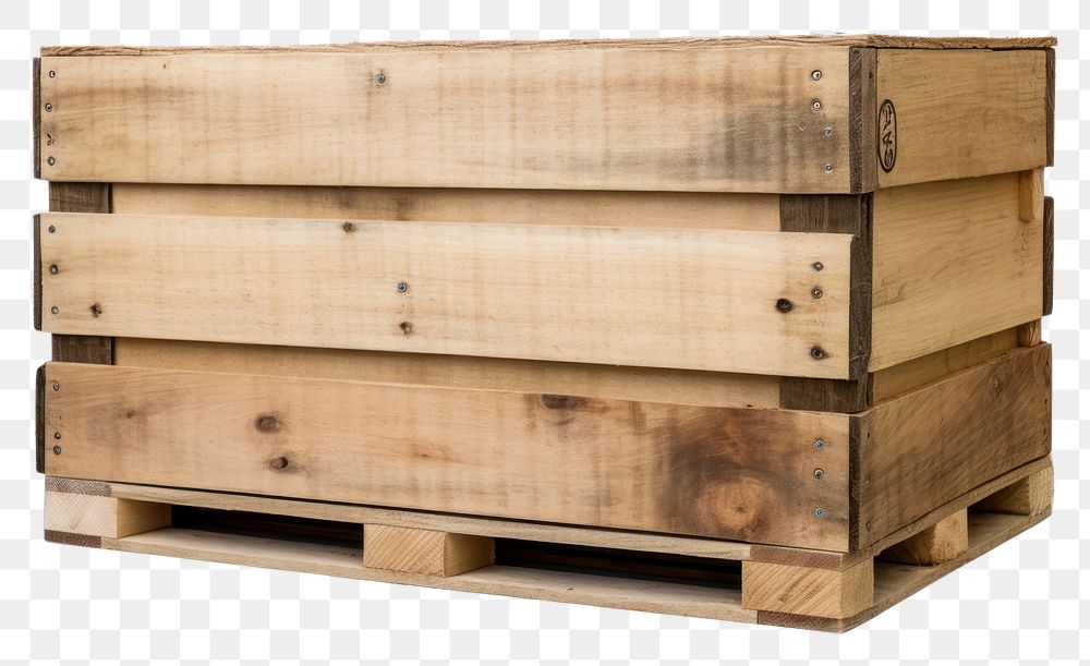 PNG  Wooden pallet box crate white background apiculture. AI generated Image by rawpixel.