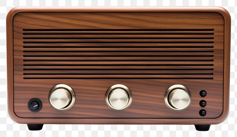 PNG Wooden radio electronics brown white background. AI generated Image by rawpixel.