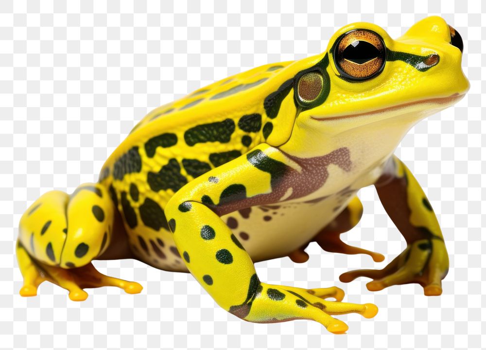 PNG  Green and yellow frog amphibian wildlife reptile. AI generated Image by rawpixel.