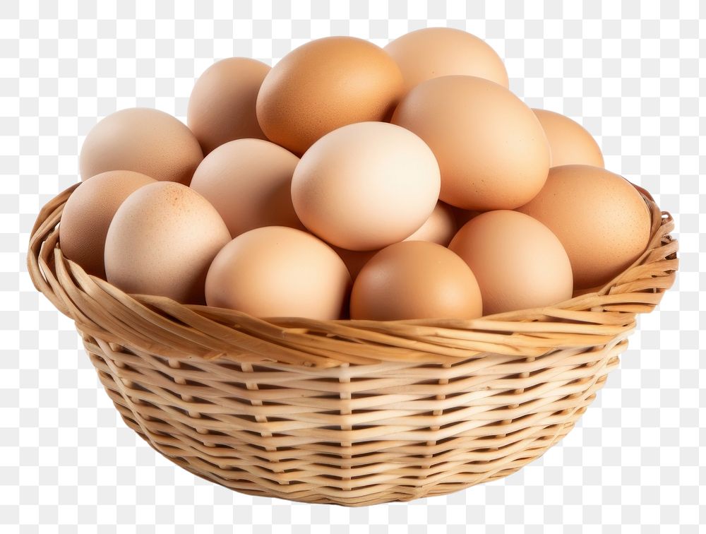 PNG  Basket egg food white background
