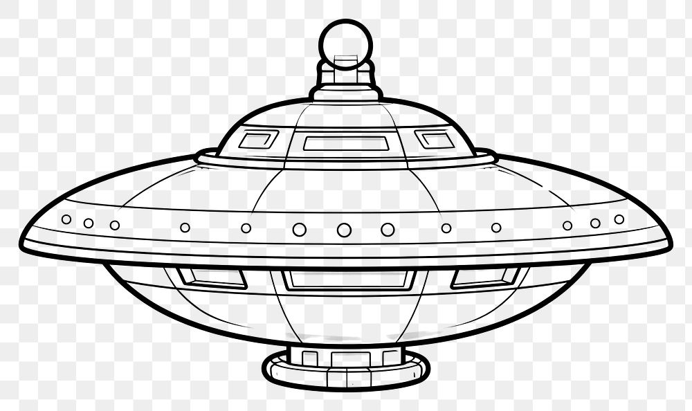 PNG  Ufo sketch architecture monochrome. AI generated Image by rawpixel.