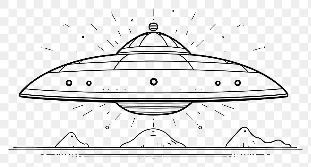PNG  Ufo sketch drawing vehicle. AI generated Image by rawpixel.