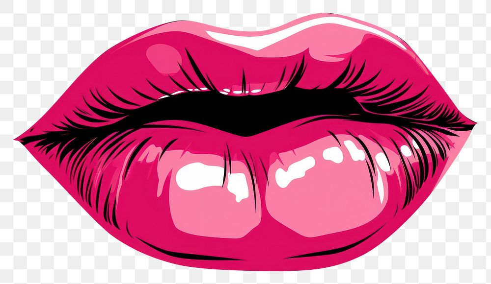 PNG  Lips lipstick cosmetics magenta. AI generated Image by rawpixel.