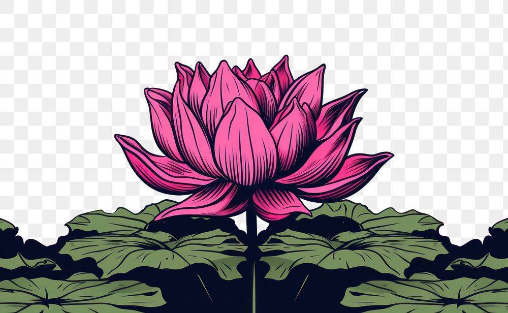 PNG  Lotus flower purple plant. AI generated Image by rawpixel.
