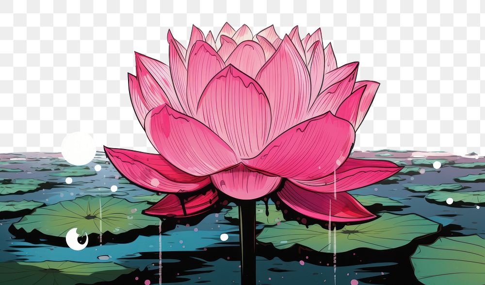 PNG  Lotus flower plant lily. AI generated Image by rawpixel.