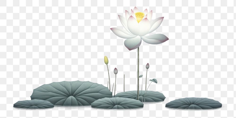 PNG Impression lotus pond flower plant lily. AI generated Image by rawpixel.