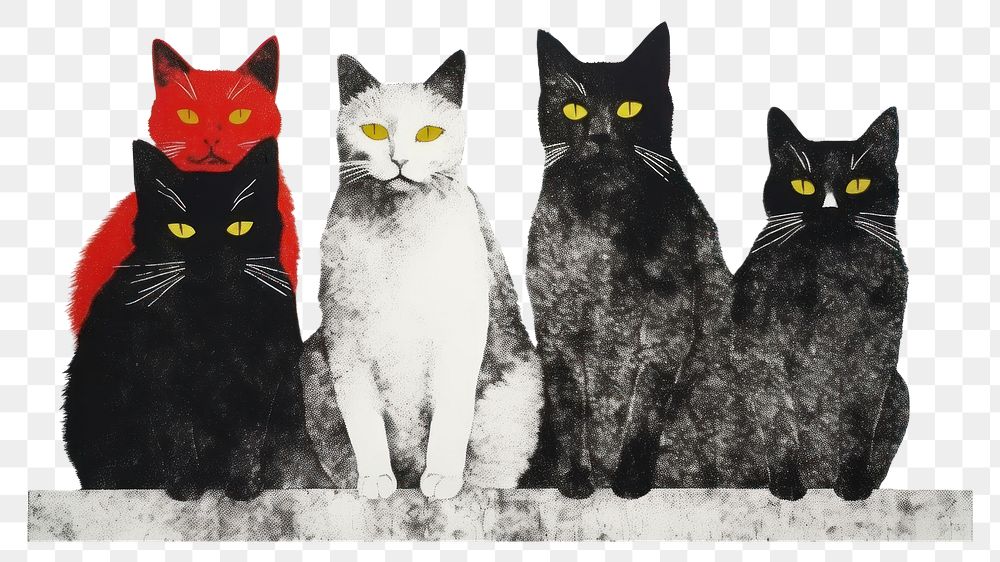 PNG A group of cats animal mammal black