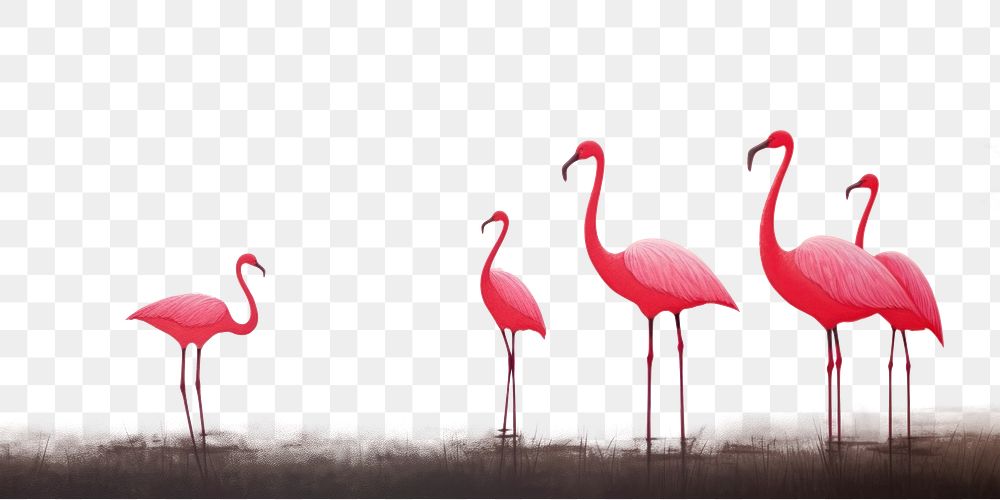 PNG Flock of flamingos animal bird red. AI generated Image by rawpixel.