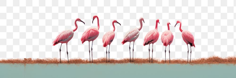 PNG Flock of flamingos animal bird spoonbill. AI generated Image by rawpixel.