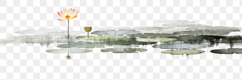 PNG Impression lotus pond outdoors nature flower. AI generated Image by rawpixel.