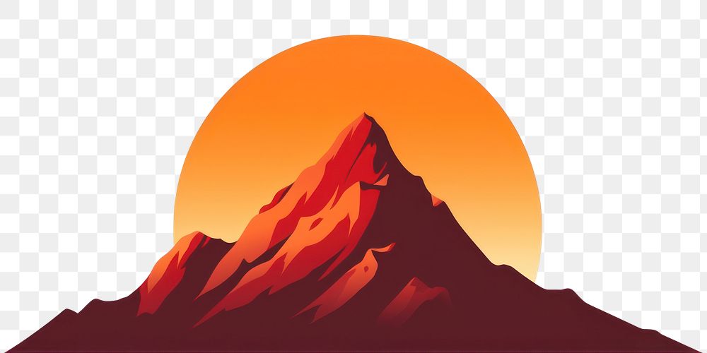PNG Mountain and sunset silhouette volcano nature. AI generated Image by rawpixel.