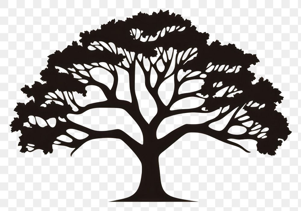 PNG Tree silhouette drawing sketch. AI generated Image by rawpixel.