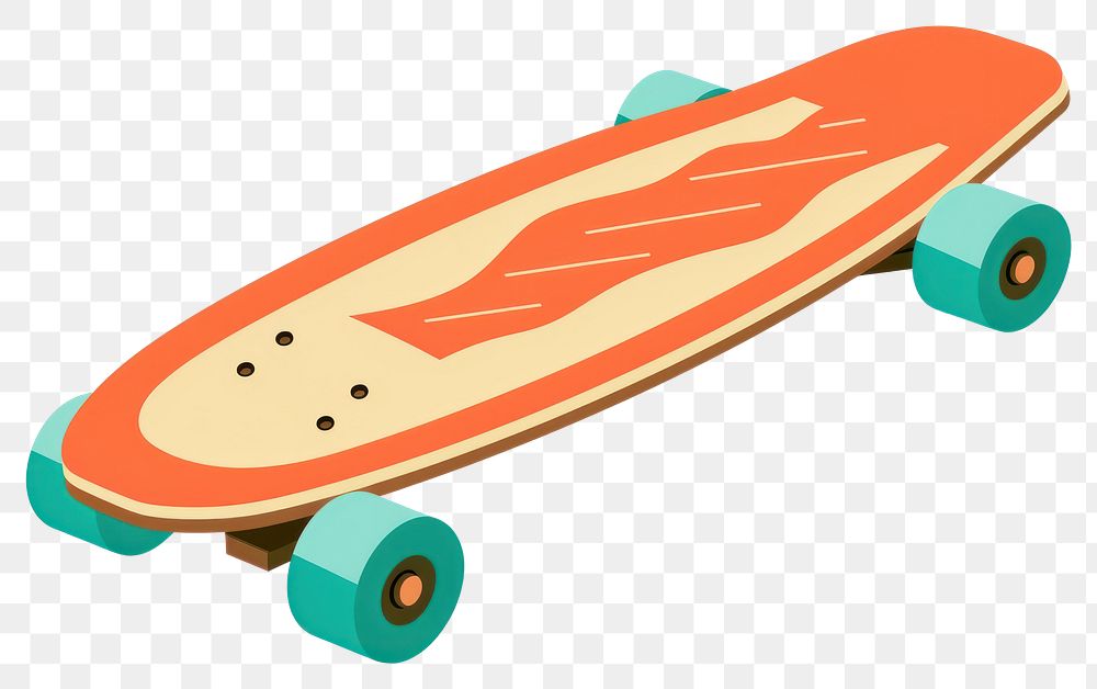 PNG  Skateboard white background skateboarding longboard. AI generated Image by rawpixel.