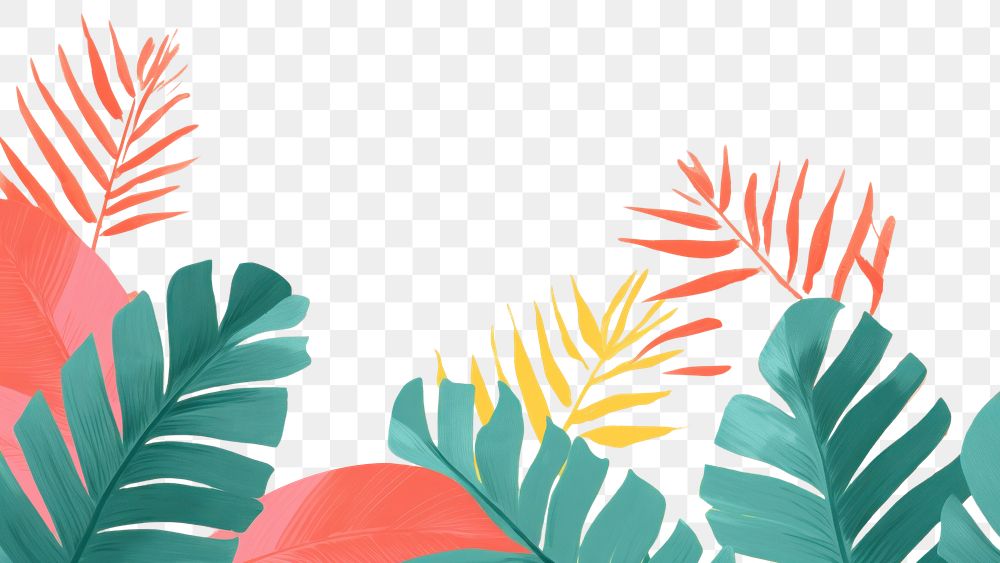 PNG Tropical leaves border backgrounds abstract outdoors. AI generated Image by rawpixel.