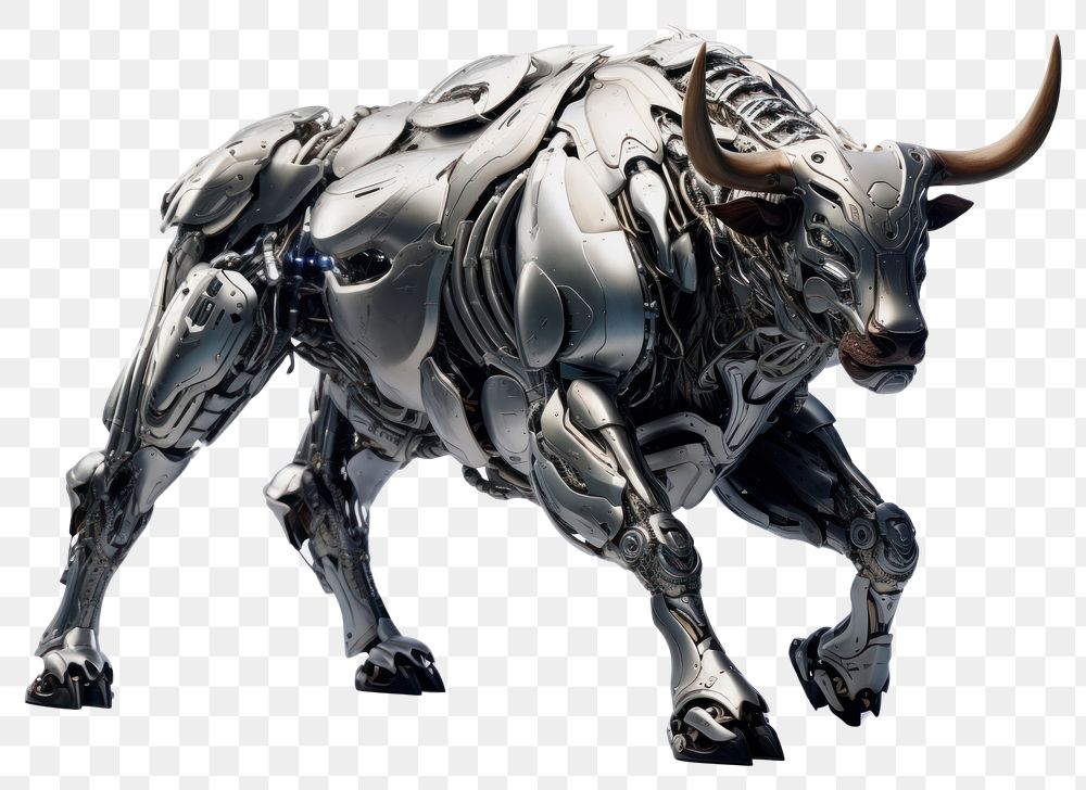 PNG Cyborg bull livestock mammal animal. AI generated Image by rawpixel.