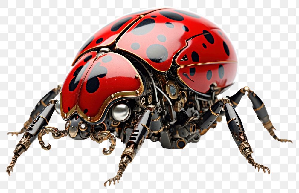 PNG Cyborg ladybug animal insect white background. AI generated Image by rawpixel.