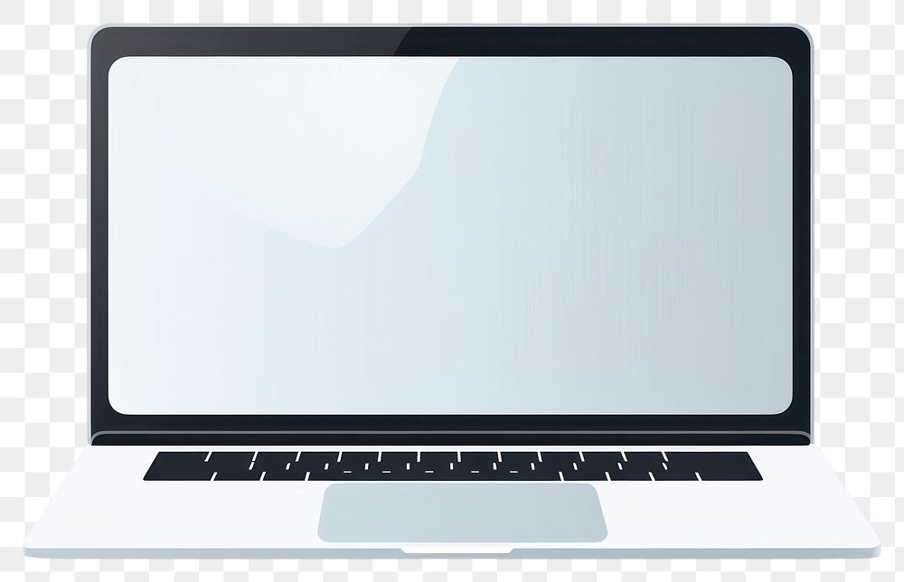 PNG  A laptop with blank screen for design mockup computer white background portability. AI generated Image by rawpixel.