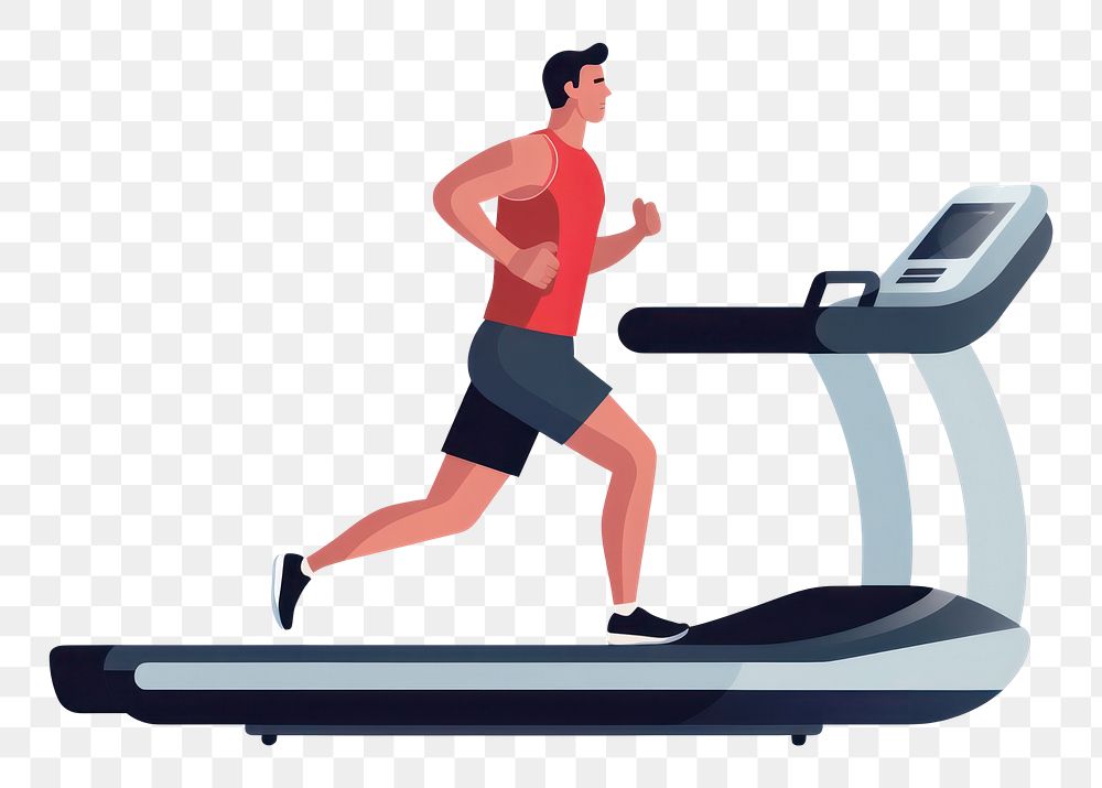 PNG A man running on the gym equipment treadmill exercise sports. AI generated Image by rawpixel.