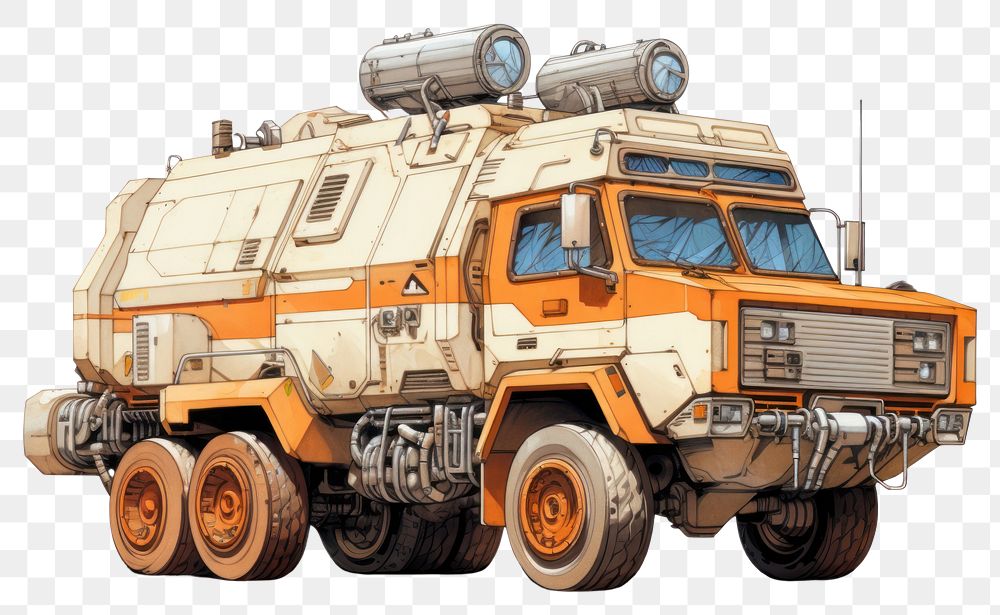 PNG Locomotive military vehicle cartoon. 