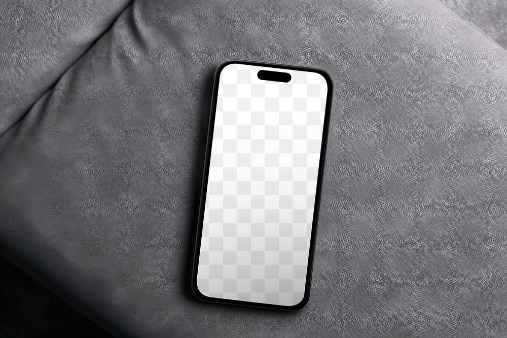 Mobile phone screen png mockup, transparent design