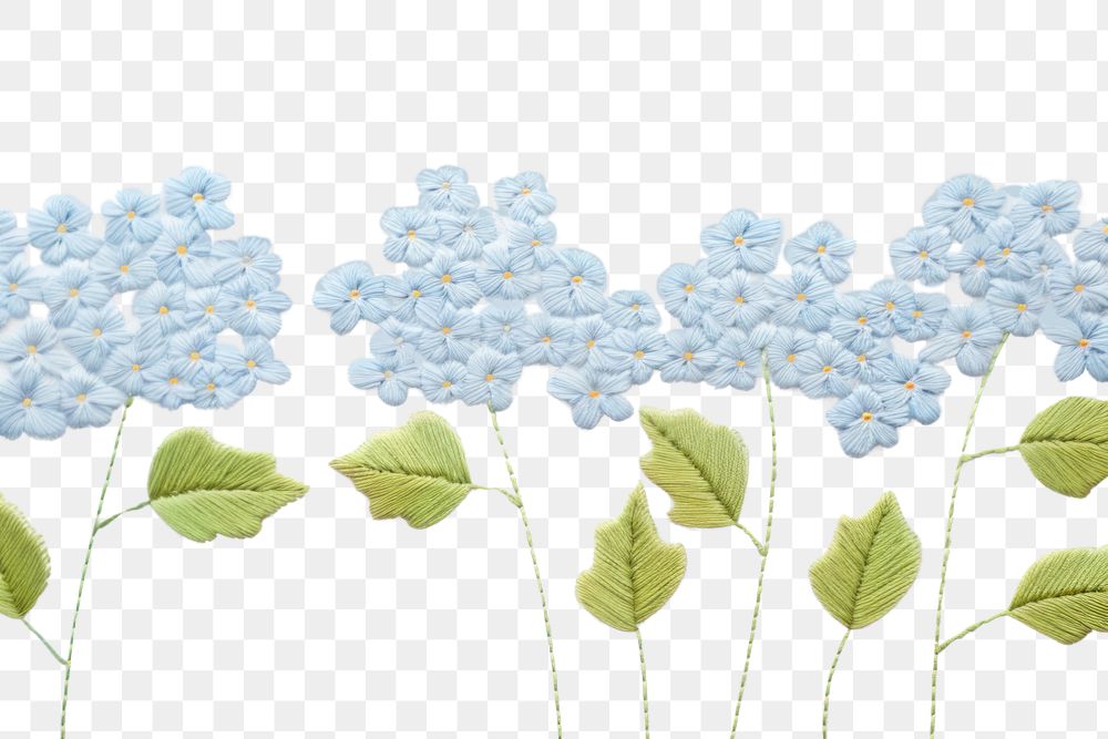 PNG Little hydrangea pattern embroidery flower. AI generated Image by rawpixel.