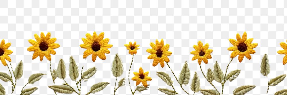 PNG Upper frame border with little sunflower pattern backgrounds plant. AI generated Image by rawpixel.