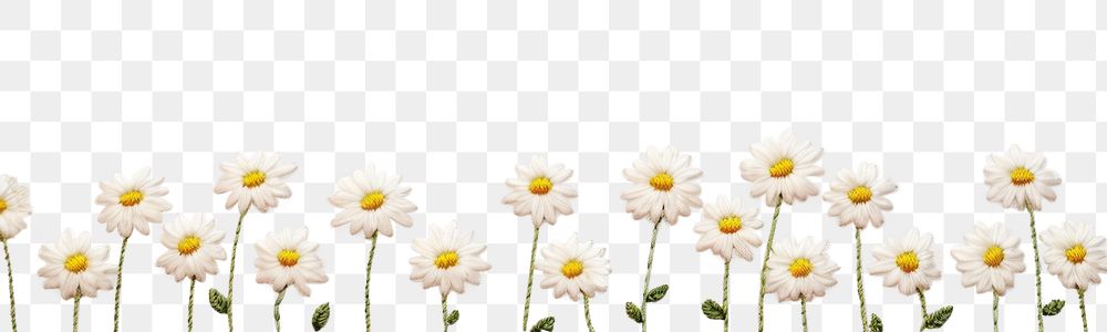 PNG Upper frame border with little daisy pattern backgrounds flower. AI generated Image by rawpixel.