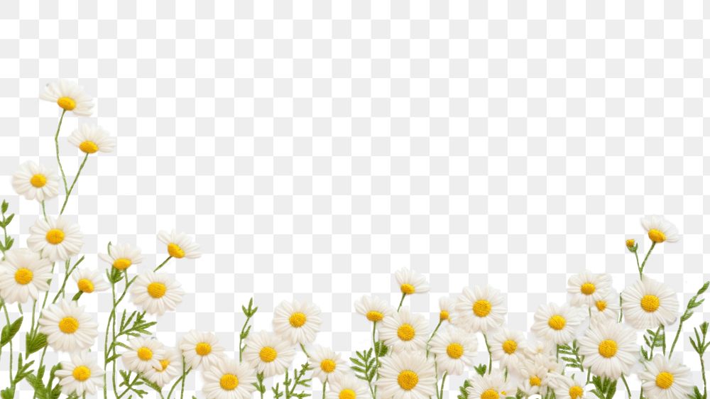 PNG Upper frame border with little daisy backgrounds pattern flower. AI generated Image by rawpixel.