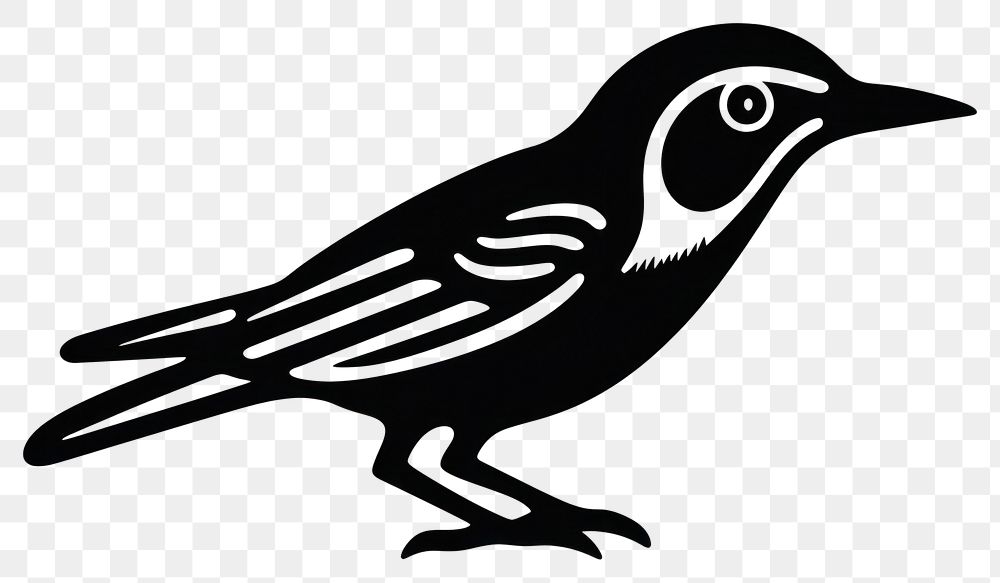 PNG Bird animal monochrome blackbird. AI generated Image by rawpixel.