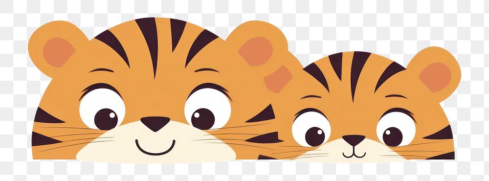 PNG Tiger mom and baby cartoon animal cute. AI generated Image by rawpixel.