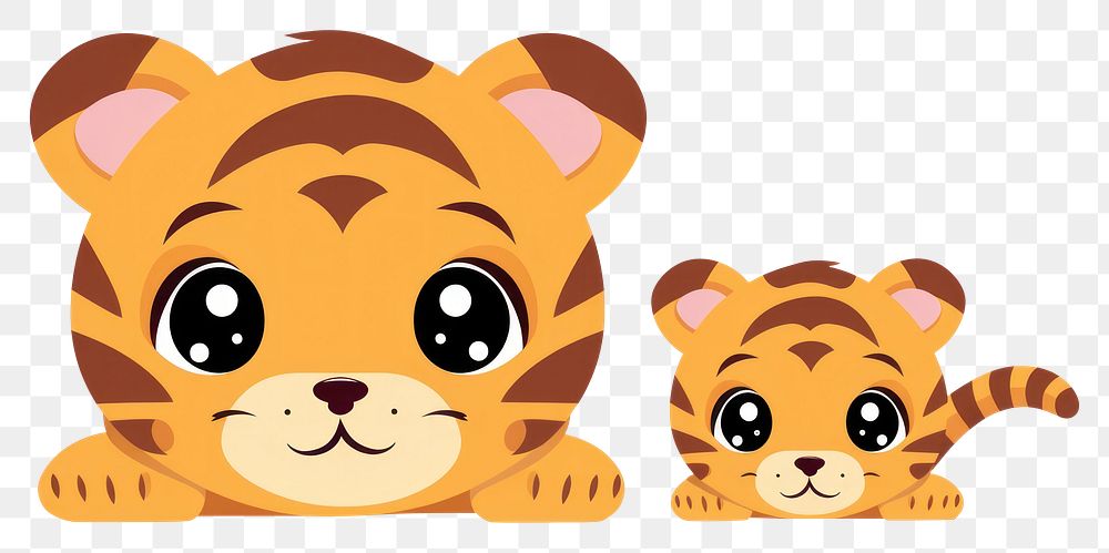 PNG Tiger mom and baby cartoon animal mammal. AI generated Image by rawpixel.