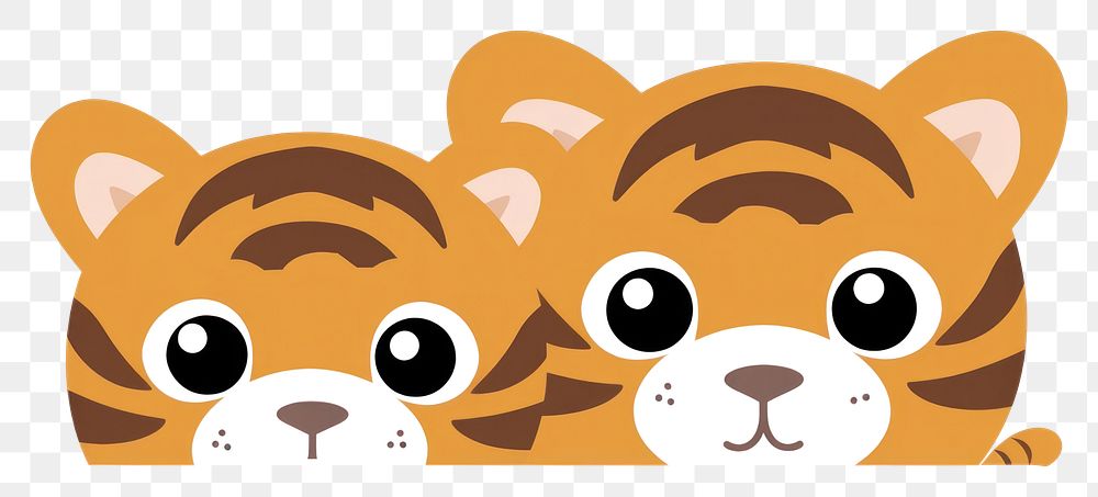 PNG Tiger mom and baby cartoon animal cute. AI generated Image by rawpixel.