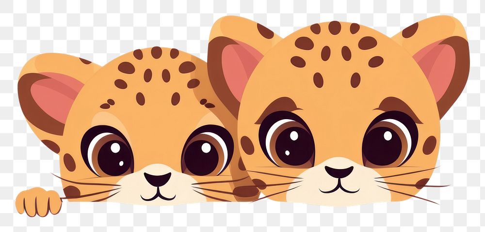 PNG Cheetah mom and baby cartoon animal mammal. AI generated Image by rawpixel.