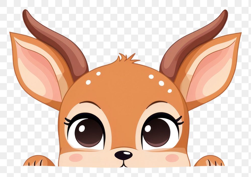 PNG Deer cartoon animal mammal. AI generated Image by rawpixel.