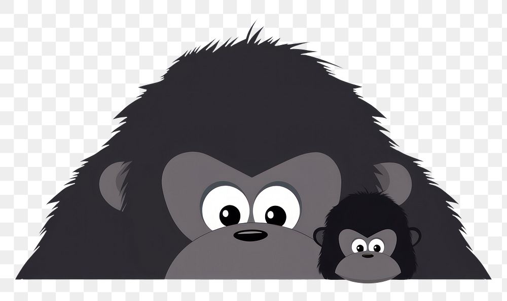 PNG Gorilla mom with baby wildlife gorilla cartoon. AI generated Image by rawpixel.