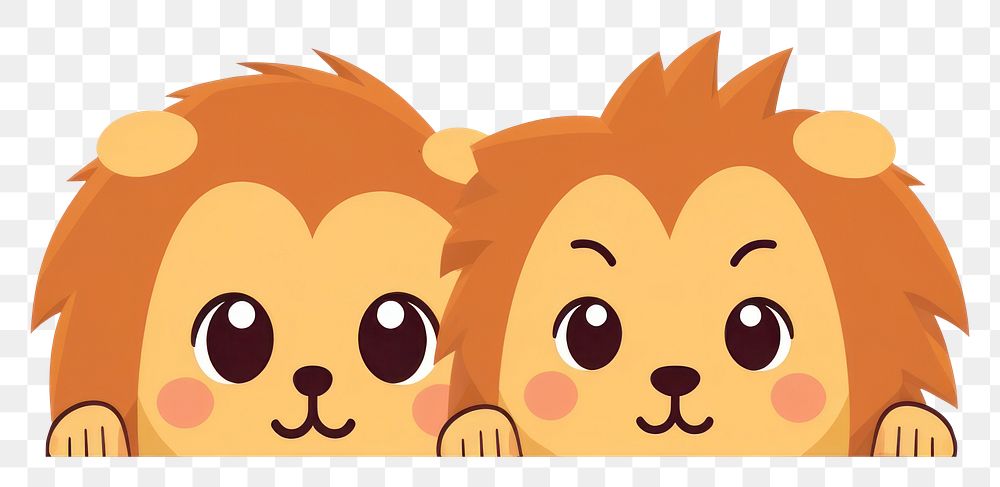 PNG Lion dad and baby cartoon mammal animal. AI generated Image by rawpixel.