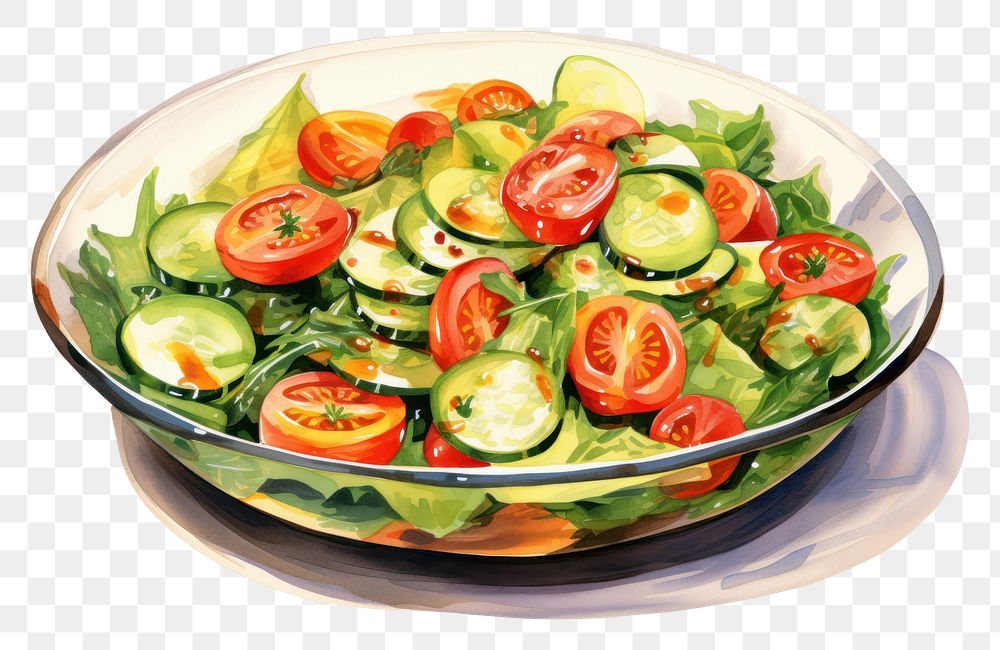 PNG Vegetable salad plate food meal. AI generated Image by rawpixel.
