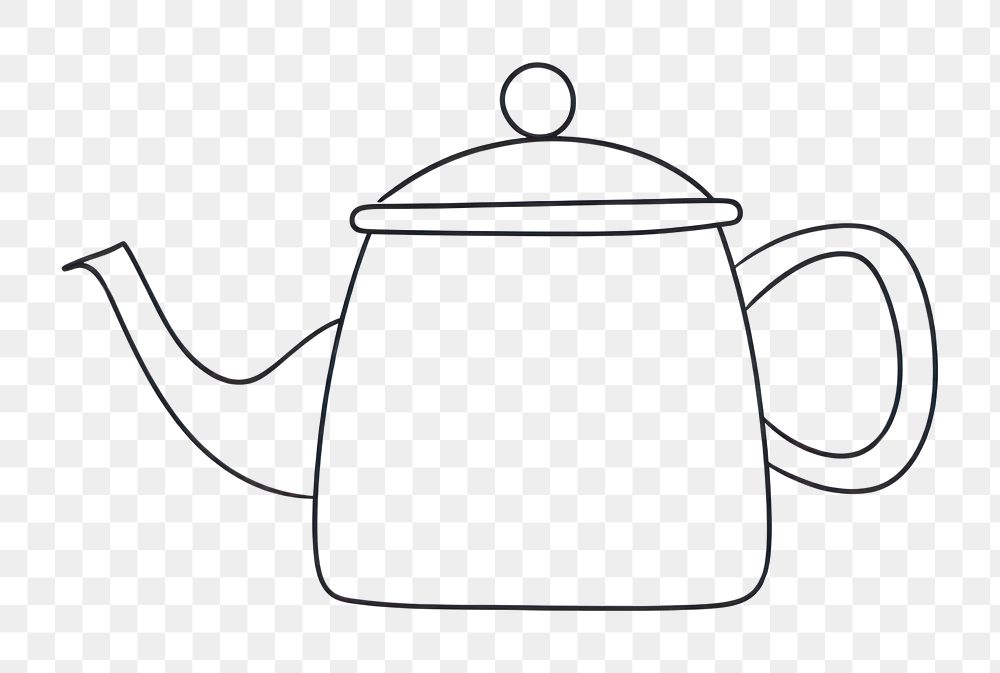 PNG Minimal illustration of tea pot drawing teapot sketch. AI generated Image by rawpixel.
