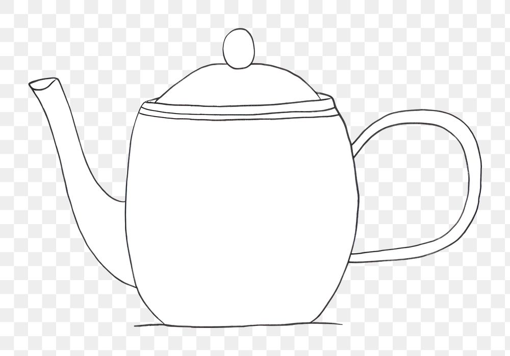 Minimal illustration of tea pot drawing teapot sketch. AI generated Image by rawpixel.