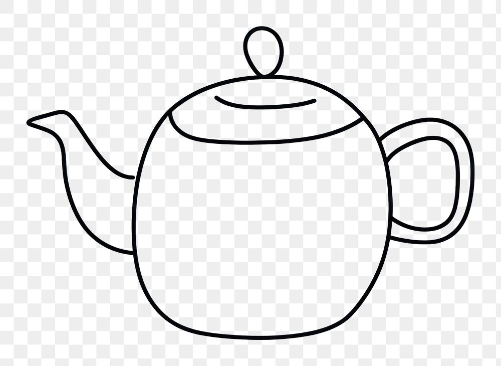 PNG Minimal illustration of tea pot with chamomile drawing teapot sketch. AI generated Image by rawpixel.