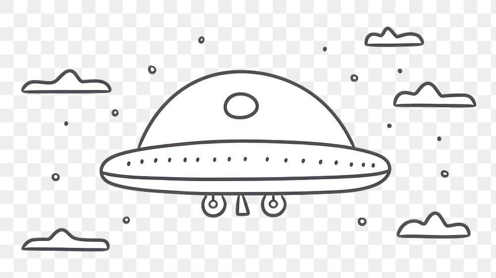 Minimal illustration of ufo drawing sketch doodle. AI generated Image by rawpixel.