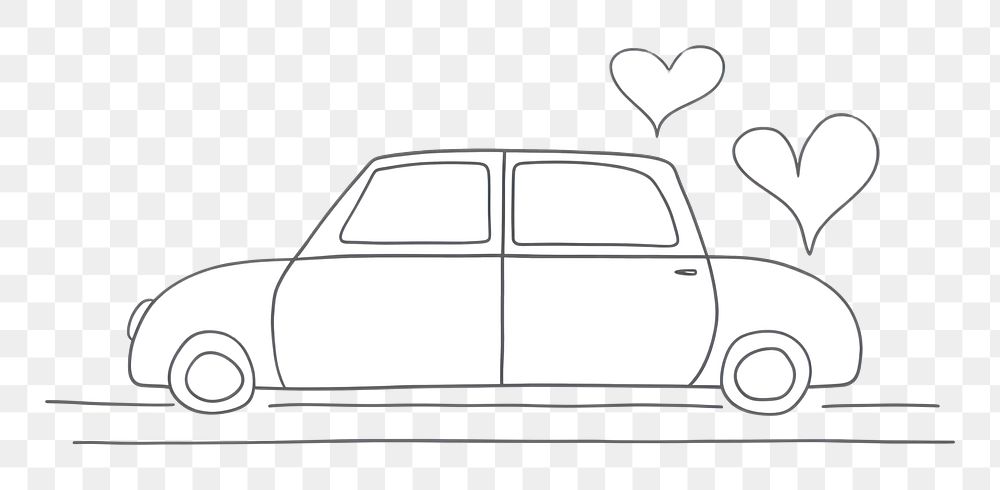 Minimal illustration of wedding car drawing sketch line. AI generated Image by rawpixel.