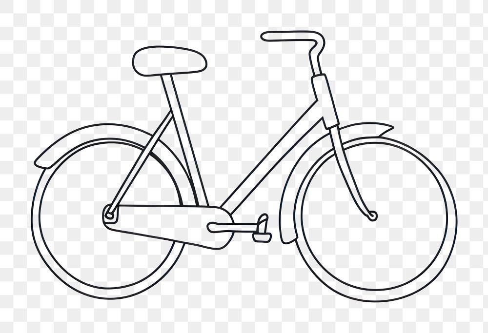 PNG Minimal illustration of a bicycle vehicle drawing sketch. AI generated Image by rawpixel.