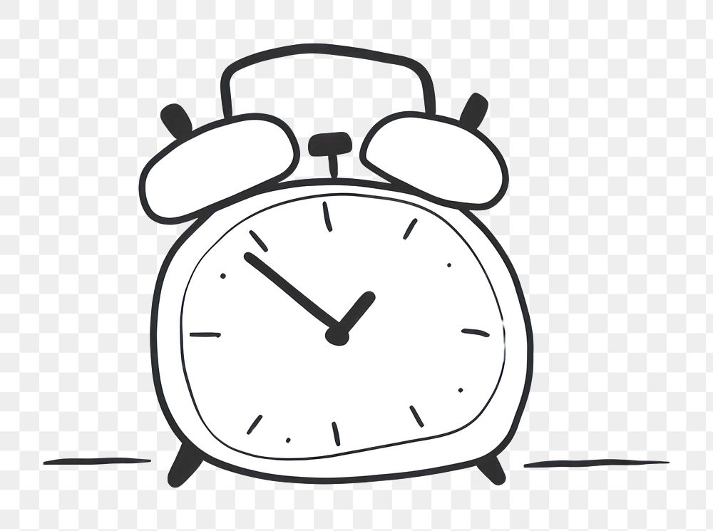 Minimal illustration of alarm clock drawing sketch white. AI generated Image by rawpixel.
