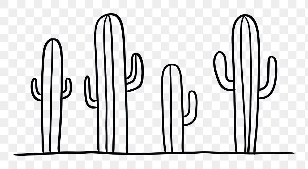 PNG Minimal illustration of cactus drawing sketch plant. AI generated Image by rawpixel.